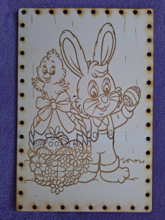 Preglejkové dno na opletanie gravírované obdĺžnik 3mm - 25x15cm Veľká noc5