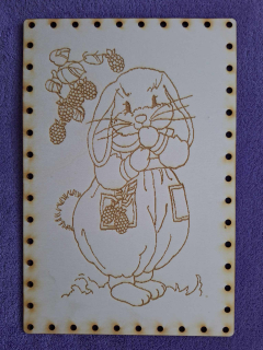 Preglejkové dno na opletanie gravírované obdĺžnik 3mm - 25x15cm Veľká noc6