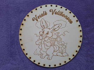 Preglejkové dno gravírované na opletanie 4mm Ø 20cm - Veselé velikonoce2