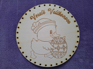 Preglejkové dno gravírované na opletanie 4mm Ø 20cm - Veselé velikonoce4