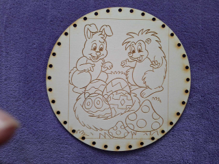 Preglejkové dno gravírované na opletanie 4mm Ø 20cm - Veľká noc7