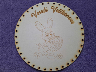 Preglejkové dno gravírované na opletanie 3mm Ø 22cm - Veselé velikonoce5