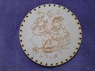 Preglejkové dno gravírované na opletanie 3mm Ø 26cm - Veľká noc6