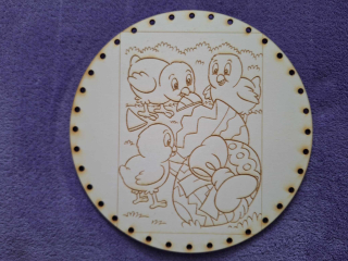 Preglejkové dno gravírované na opletanie 3mm Ø 28cm - Veľká noc1