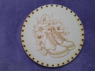 Preglejkové dno gravírované na opletanie 3mm Ø 30cm - Topánky