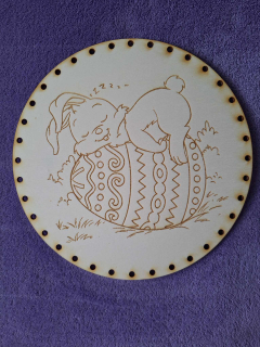 Preglejkové dno gravírované na opletanie 4mm Ø 30cm - Veľká noc5