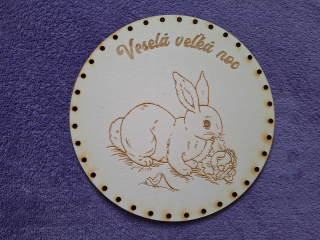Preglejkové dno gravírované na opletanie 3mm Ø 20cm - Veselá veľká noc3