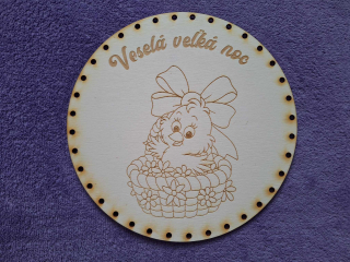 Preglejkové dno gravírované na opletanie 3mm Ø 20cm - Veselá veľká noc6