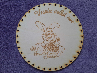 Preglejkové dno gravírované na opletanie 3mm Ø 22cm - Veselá veľká noc5
