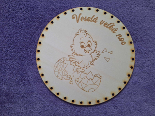 Preglejkové dno gravírované na opletanie 3mm Ø 22cm - Veselá veľká noc15