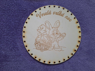 Preglejkové dno gravírované na opletanie 4mm Ø 22cm - Veselá veľká noc