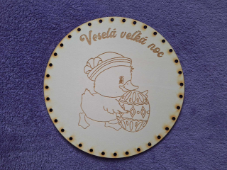Preglejkové dno gravírované na opletanie 4mm Ø 22cm - Veselá veľká noc4