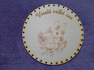 Preglejkové dno gravírované na opletanie 4mm Ø 22cm - Veselá veľká noc10