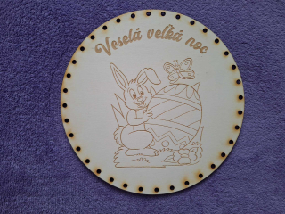 Preglejkové dno gravírované na opletanie 4mm Ø 22cm - Veselá veľká noc15