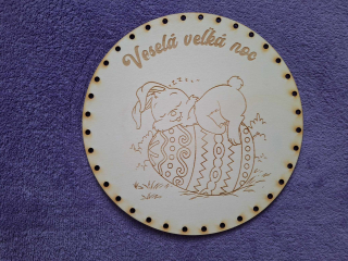 Preglejkové dno gravírované na opletanie 3mm Ø 24cm - Veselá veľká noc1