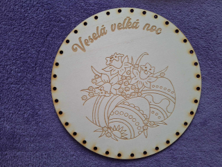 Preglejkové dno gravírované na opletanie 3mm Ø 26cm - Veselá veľká noc11