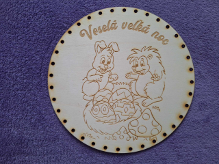 Preglejkové dno gravírované na opletanie 3mm Ø 26cm - Veselá veľká noc12