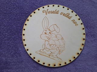 Preglejkové dno gravírované na opletanie 4mm Ø 26cm - Veselá veľká noc9