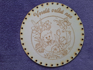 Preglejkové dno gravírované na opletanie 4mm Ø 28cm - Veselá veľká noc2