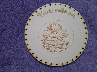 Preglejkové dno gravírované na opletanie 4mm Ø 28cm - Veselá veľká noc17