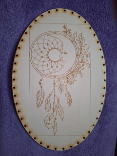 Preglejkové dno gravírované elipsa 4mm - 27x19cm Lapač snov