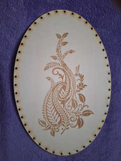 Preglejkové dno gravírované elipsa 3mm - 23x17cm Ornament