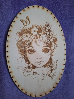 Preglejkové dno gravírované elipsa 3mm - 33x25cm Žena