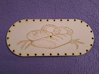 Preglejkový poklop na chlebník oválny 3mm - 30x13cm ( na knopku) typ2