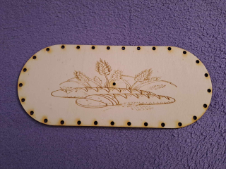Preglejkový poklop na chlebník oválny 3mm - 30x13cm ( na knopku) typ7