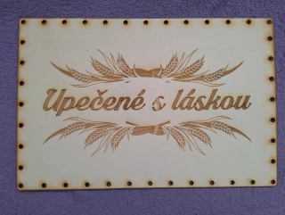 Preglejkové dno na opletanie gravírované obdĺžnik 3mm - 35x23cm Upečené s láskou