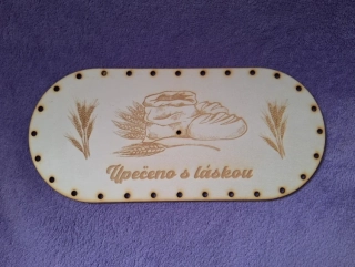 Preglejkový poklop na chlebník Miša 1kg oválny 3mm - 31x14cm ( na knopku) typ2 (český.text)