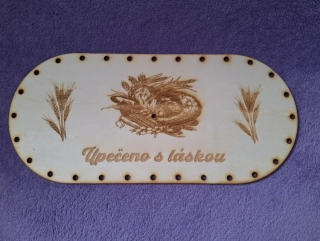 Preglejkový poklop na chlebník Miša 1kg oválny 3mm - 31x14cm ( na knopku) typ3 (český.text)