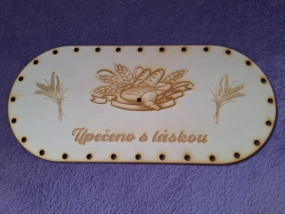 Preglejkový poklop na chlebník Miša 1kg oválny 3mm - 31x14cm ( na knopku) typ4 (český.text)