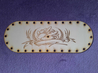 Preglejkový poklop na chlebník Miša0,5kg oválny 3mm - 27x10cm ( na knopku) typ2