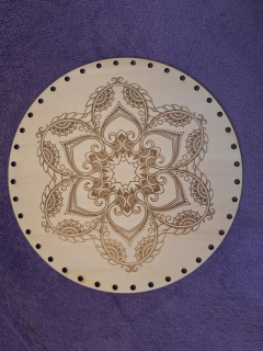 Preglejkové dno gravírované na opletanie 4mm Mandala18 - Ø 20cm