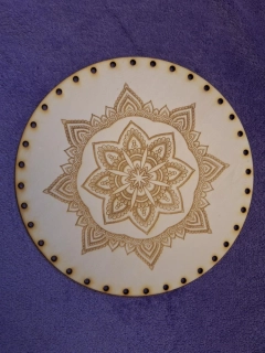 Preglejkové dno gravírované na opletanie 4mm Mandala25 - Ø 20cm
