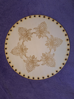 Preglejkové dno gravírované na opletanie 4mm Mandala26 - Ø 20cm