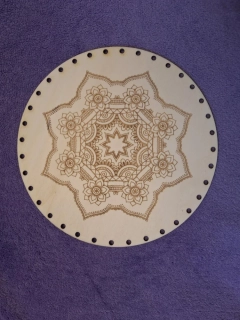 Preglejkové dno gravírované na opletanie 3mm Mandala21 - Ø 24cm