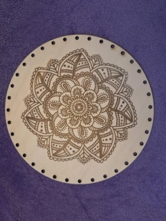 Preglejkové dno gravírované na opletanie 4mm Mandala20 - Ø 24cm