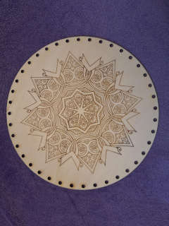 Preglejkové dno gravírované na opletanie 3mm Mandala17 - Ø 26cm