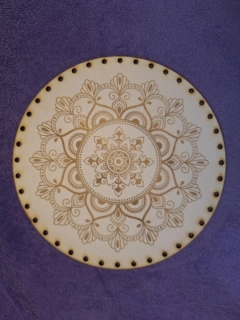Preglejkové dno gravírované na opletanie 4mm Mandala19 - Ø 26cm