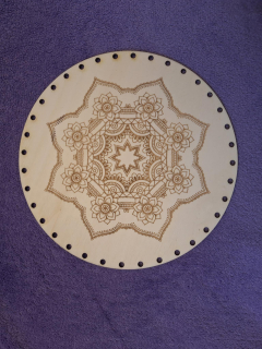 Preglejkové dno gravírované na opletanie 4mm Mandala21 - Ø 26cm
