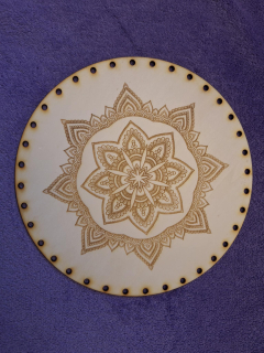 Preglejkové dno gravírované na opletanie 4mm Mandala25 - Ø 30cm