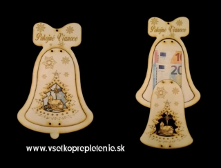 Zvon na darovanie Pokojné Vianoce typ3