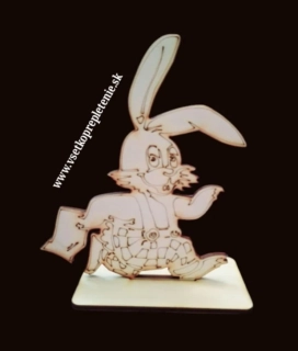 Gravírovaný zajac na podstavci 15cm - typ5