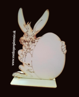 Gravírovaný zajac na podstavci 15cm - typ7